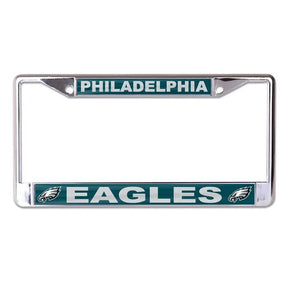 Front view of NFL license plate frame featuring Seattle Seahawks branding with Seattle and Seahawks text on a white background