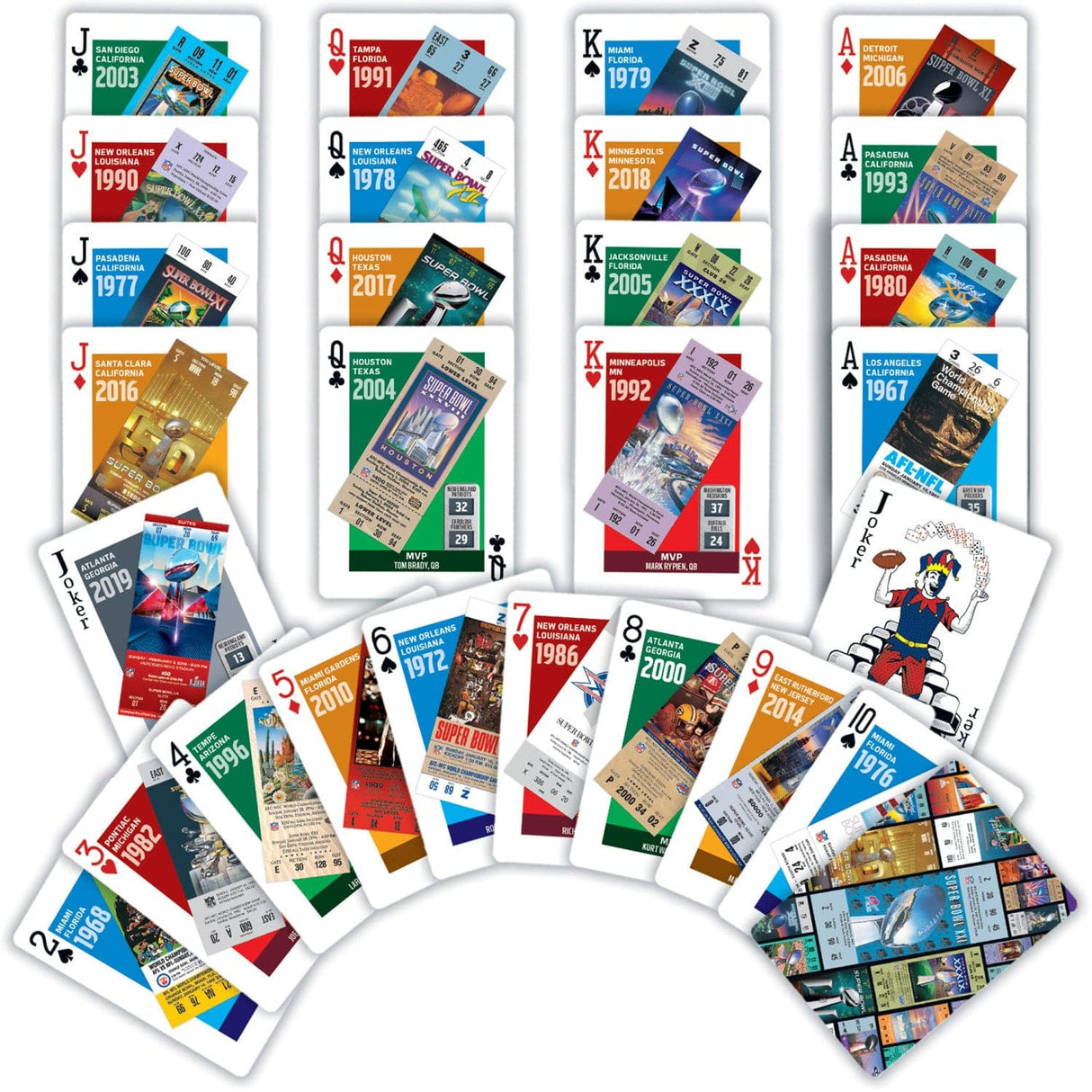 NFL Super Bowl Ticket Playing Cards - 54 Card Deck - MasterPieces Puzzle Company INC - 705988917851
