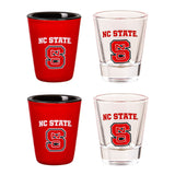 North Carolina State University 4-Piece Ceramic and Glass 2oz. Shot Glass Set - EG Collective - 801946180425