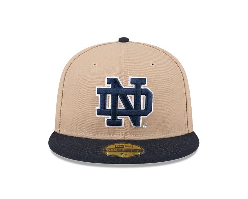 Notre Dame Fighting Irish Camel & Navy 59FIFTY Fitted Hat - New Era - 