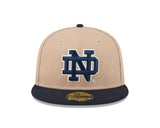 Notre Dame Fighting Irish Camel & Navy 59FIFTY Fitted Hat - New Era - 