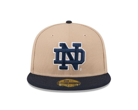 Notre Dame Fighting Irish Camel & Navy 59FIFTY Fitted Hat - New Era - 