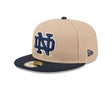 Notre Dame Fighting Irish Camel & Navy 59FIFTY Fitted Hat - New Era - 