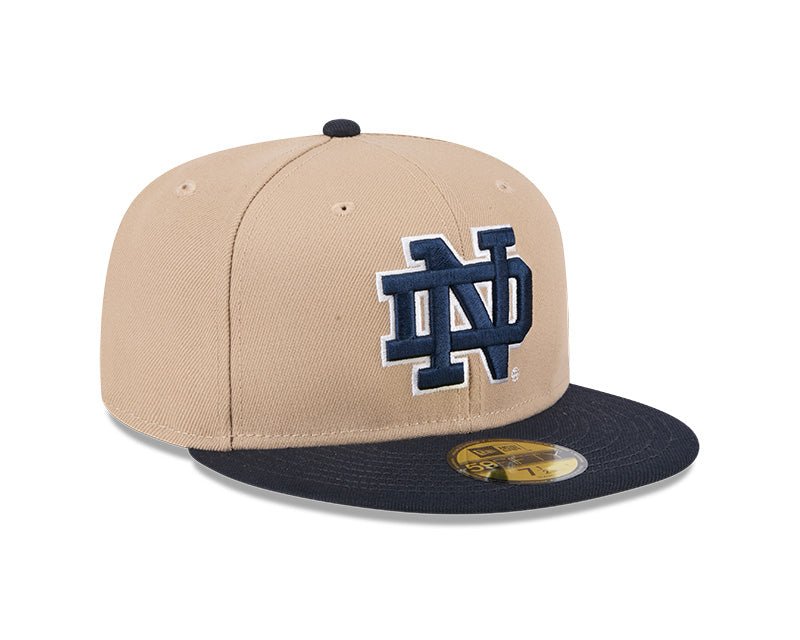 Notre Dame Fighting Irish Camel & Navy 59FIFTY Fitted Hat - New Era - 