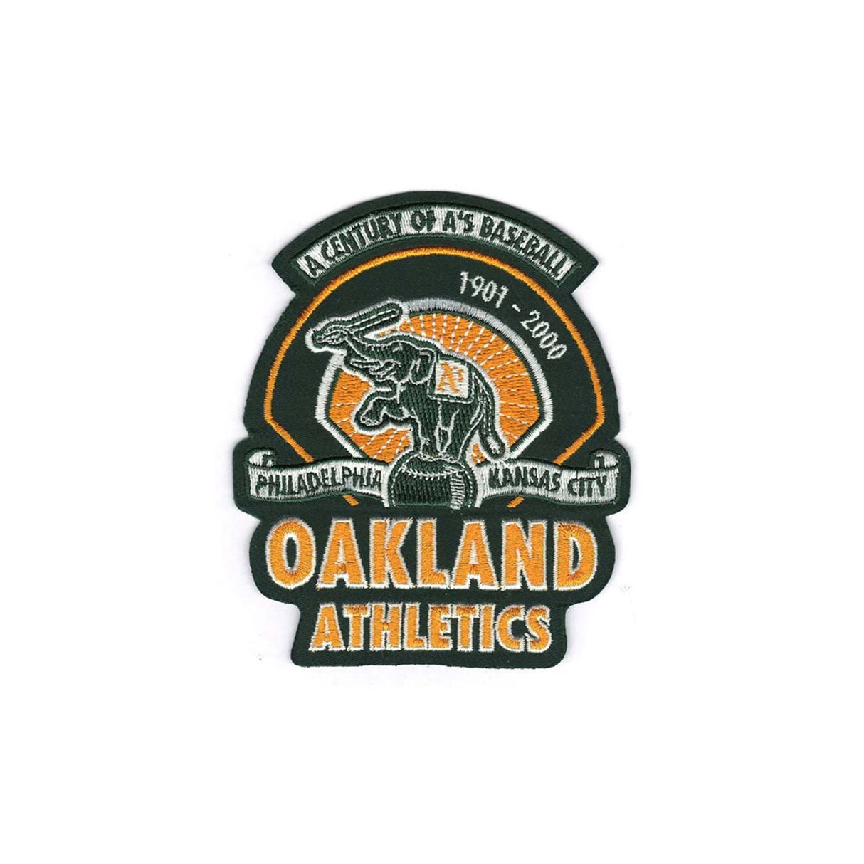 Oakland Athletics 100th Anniversary Elephant Embroidered Patch - The Emblem Source - 