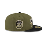 Oakland Athletics 50th Anniversary Patch Olive & Black "Field Issue" 59FIFTY Fitted Hat - New Era - 
