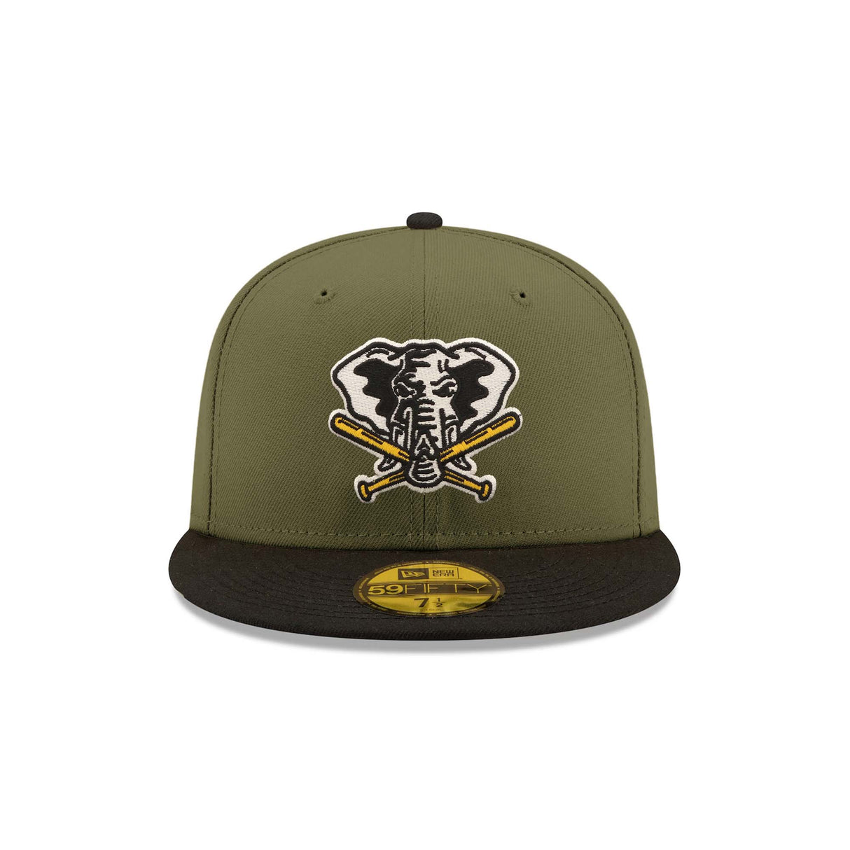 Oakland Athletics 50th Anniversary Patch Olive & Black "Field Issue" 59FIFTY Fitted Hat - New Era - 