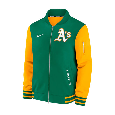 Oakland Athletics Authentic Collection Green Dugout Full Zip Bomber Jacket - New Era - 23100140101