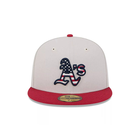 Oakland Athletics Cream/Red Independence Day 59FIFTY Fitted Hat - New Era - 