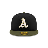 Oakland Athletics Inverse "Field Issue" Black & Olive 59FIFTY Fitted Hat - New Era - 