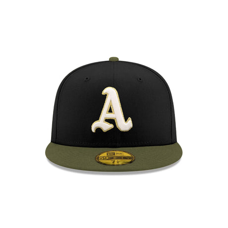 Oakland Athletics Inverse "Field Issue" Black & Olive 59FIFTY Fitted Hat - New Era - 