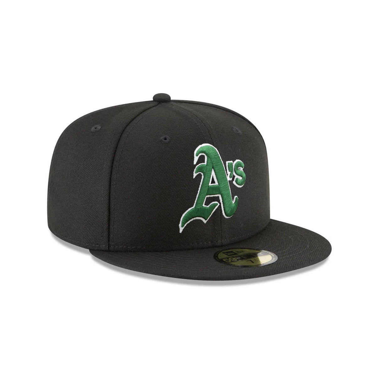 Oakland Athletics Kelly Green Logo Black 59FIFTY Fitted Hat - New Era - 23860540113