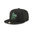 Oakland Athletics Kelly Green Logo Black 59FIFTY Fitted Hat - New Era - 23860540113