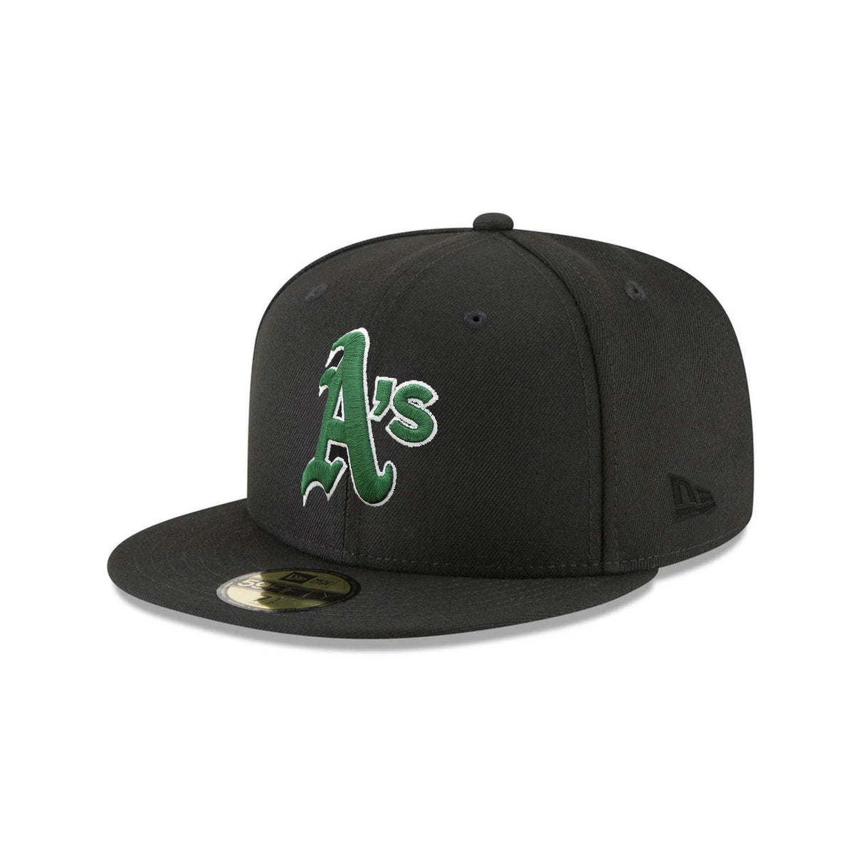Oakland Athletics Kelly Green Logo Black 59FIFTY Fitted Hat - New Era - 23860540113