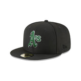 Oakland Athletics Kelly Green Logo Black 59FIFTY Fitted Hat - New Era - 23860540113