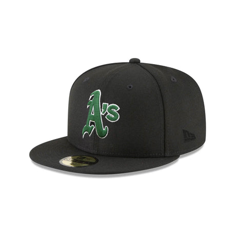 Oakland Athletics Kelly Green Logo Black 59FIFTY Fitted Hat - New Era - 23860540113