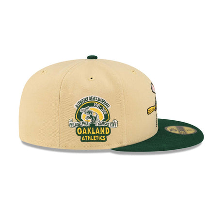Oakland Athletics Mascot 100th Anniversary Patch 59FIFTY Fitted - Beige & Green - New Era - 