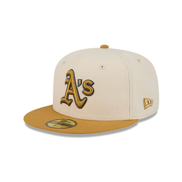 Oakland Athletics Two - Tone Cream & Gold 59FIFTY Fitted Hat - New Era - 23011040102