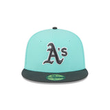 Oakland Athletics Two - Tone Turquoise & Charcoal 59FIFTY Fitted Hat - New Era - 23010740101