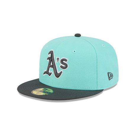 Oakland Athletics Two - Tone Turquoise & Charcoal 59FIFTY Fitted Hat - New Era - 23010740101