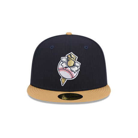 Omaha Storm Chasers Theme Night Golden Spikes Navy 59FIFTY Fitted Hat - New Era - 2346426201