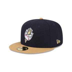 Omaha Storm Chasers Theme Night Golden Spikes Navy 59FIFTY Fitted Hat - New Era - 2346426201