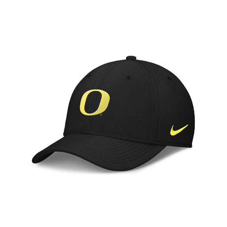 Oregon Ducks Black Swoosh Flex Fitted Hat - Nike - 2305304651