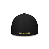 Oregon Ducks Black Swoosh Flex Fitted Hat - Nike - 2305304651