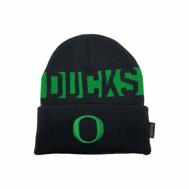 Oregon Ducks On - Field Cuffed Knit Beanie – Black/Green - Nike - 2306652