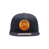 Paris Saint - Germain Black and Orange Locale Snapback Hat - Fan Ink - 156211953