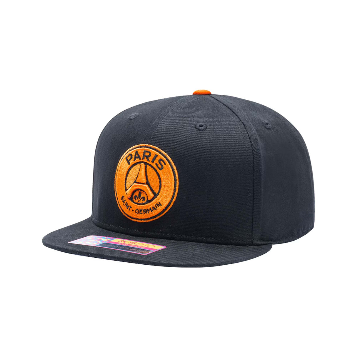 Paris Saint - Germain Black and Orange Locale Snapback Hat - Fan Ink - 156211953