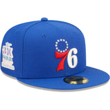 Philadelphia 76ers Royal 3X NBA Finals Champions Pop Sweat 59FIFTY Fitted Hat - New Era - 