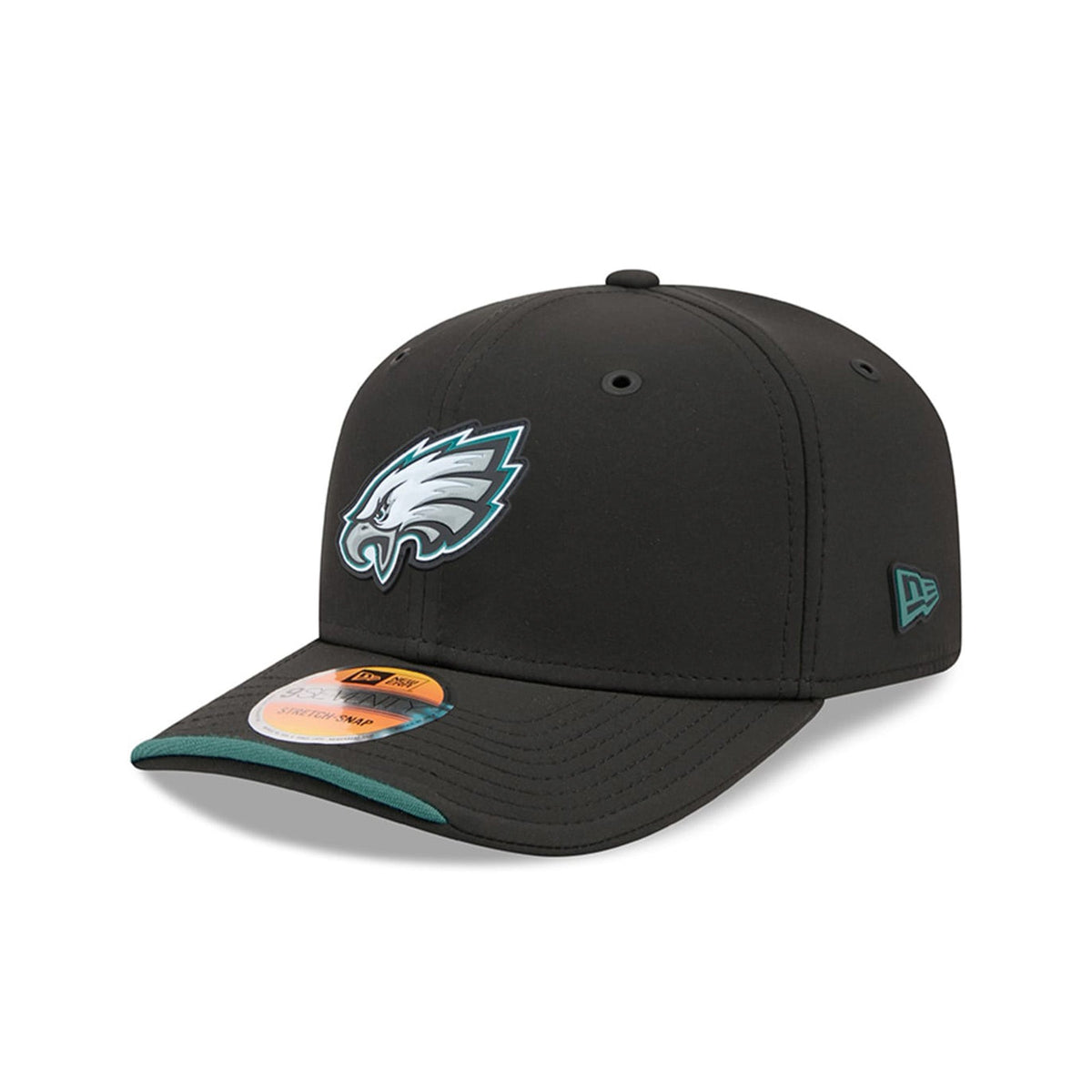 Philadelphia Eagles 2026 NFL Sideline Collection Black 9SEVENTY Stretch-Snap Hat - New Era - 23850511407
