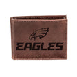 Philadelphia Eagles, Bi - Fold Wallet, Brown, CH, 100% Genuine Leather - EG Collective - 808412080111