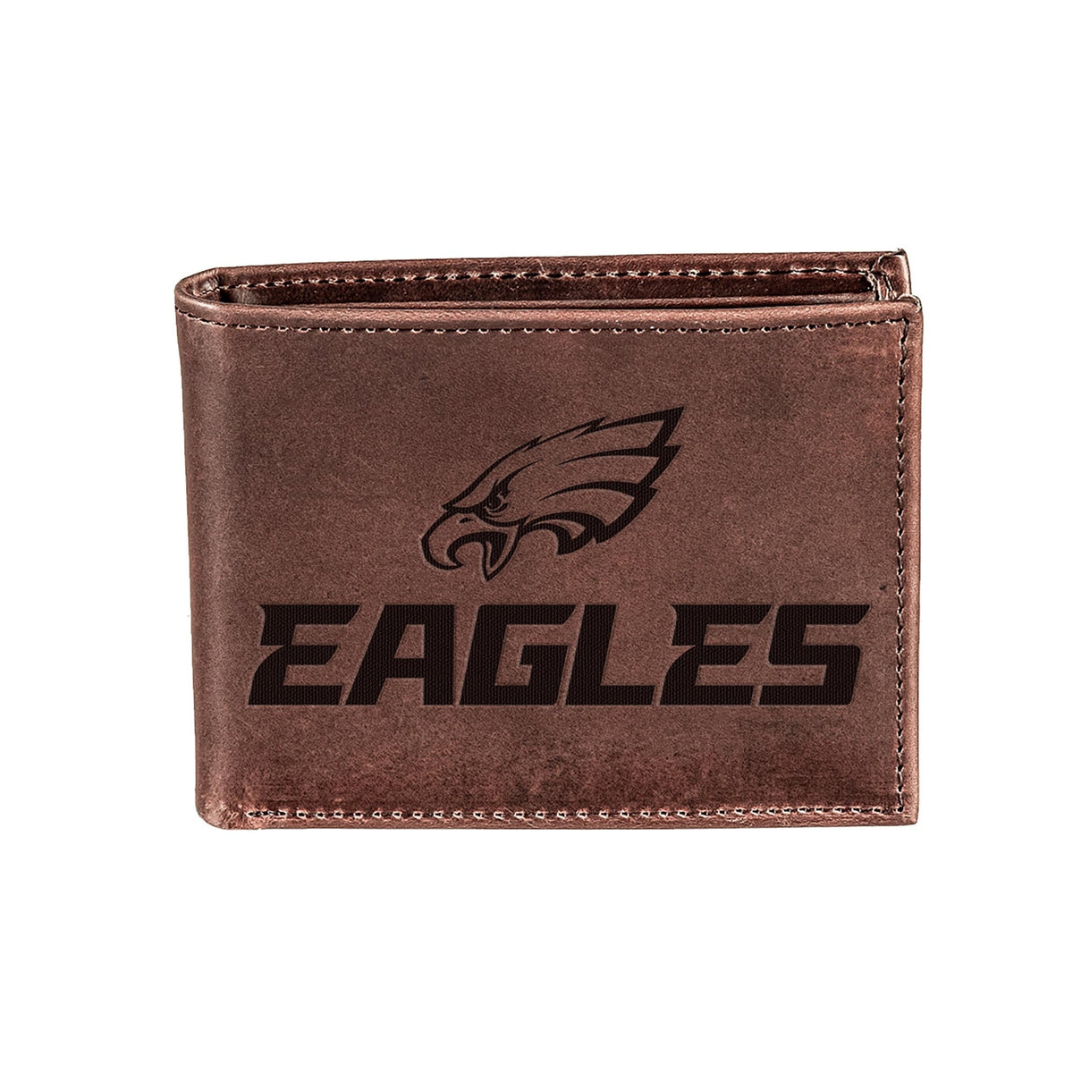 Philadelphia Eagles, Bi-Fold Wallet, Brown, CH, 100% Genuine Leather - EG Collective - 808412080111