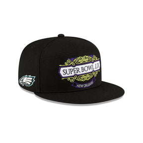 Philadelphia Eagles Black Super Bowl LIX Tarmac Split Panel 9FIFTY Snapback Hat - New Era - 