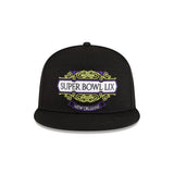 Philadelphia Eagles Black Super Bowl LIX Tarmac Split Panel 9FIFTY Snapback Hat - New Era - 