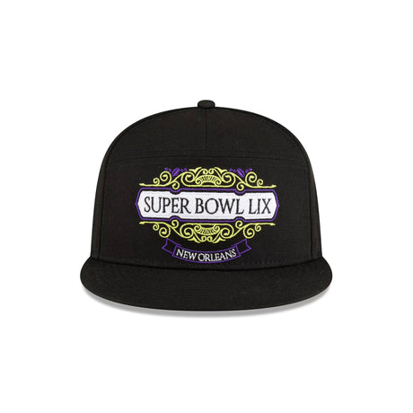 Philadelphia Eagles Black Super Bowl LIX Tarmac Split Panel 9FIFTY Snapback Hat - New Era - 