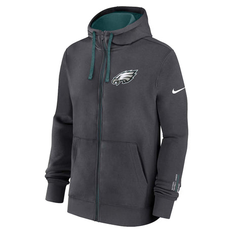 Philadelphia Eagles Nike Anthracite Primetime Club Full - Zip Hoodie - Nike - 