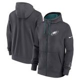 Philadelphia Eagles Nike Anthracite Primetime Club Full - Zip Hoodie - Nike - 