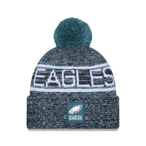 Philadelphia Eagles Script Pom Cuffed Knit Beanie - New Era - 