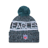 Philadelphia Eagles Script Pom Cuffed Knit Beanie - New Era - 