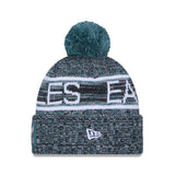 Philadelphia Eagles Script Pom Cuffed Knit Beanie - New Era - 