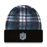 Philadelphia Eagles Statement Black & Green Plaid Cuffed Knit Beanie - New Era - 237011403