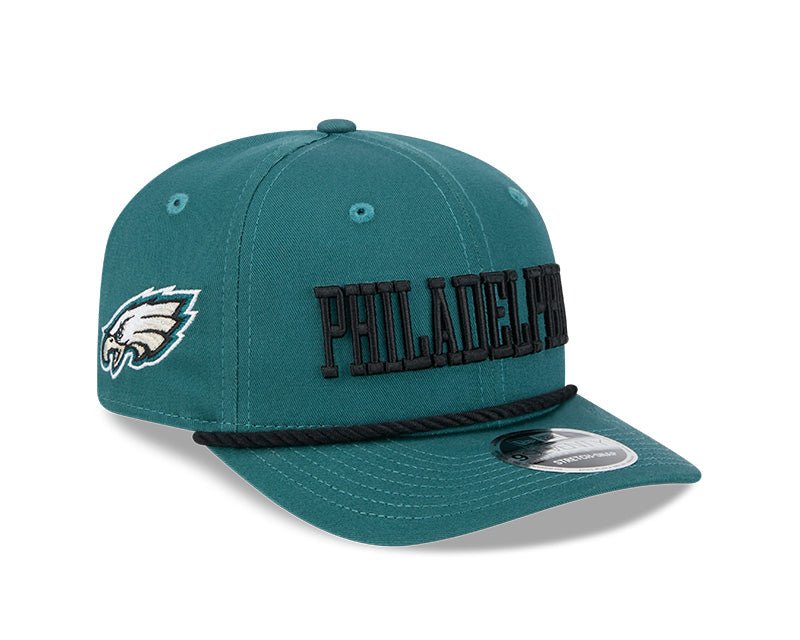 Philadelphia Eagles Wordmark Green 9SEVENTY Rope Stretch - Snap Hat - New Era - 237404114