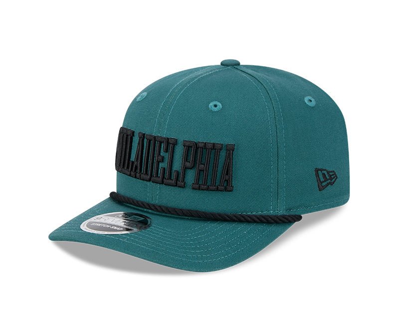 Philadelphia Eagles Wordmark Green 9SEVENTY Rope Stretch - Snap Hat - New Era - 237404114