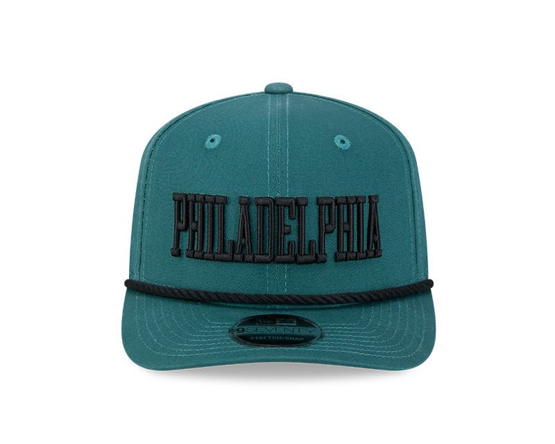 Philadelphia Eagles Wordmark Green 9SEVENTY Rope Stretch - Snap Hat - New Era - 237404114