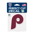 Philadelphia Phillies Cooperstown Collection Retro P Logo 4x4 Perfect Cut Decal - Wincraft - 3210420