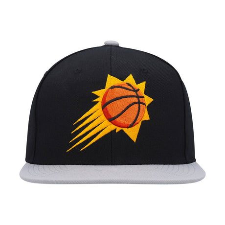 Phoenix Suns Black and Gray Core Classics Essentials Snapback Hat - Mitchell & Ness - 