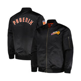 Phoenix Suns Black Hardwood Classics Vintage Logo Black Full - Zip Bomber Jacket - Mitchell & Ness - 22030322601